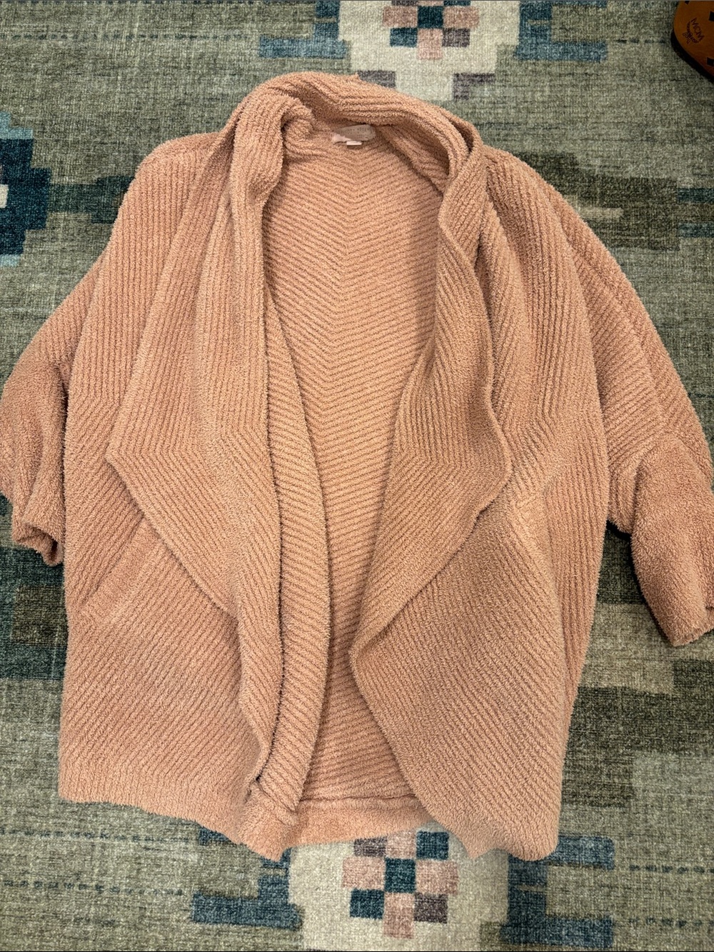 Barefoot dreams Cozy Open-Front Women's Sweater Cardigan - Dusty Rose